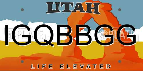 IGQBBGG Utah License Plate