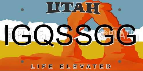 IGQSSGG Utah License Plate