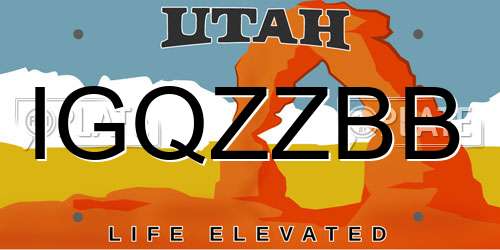 IGQZZBB Utah License Plate