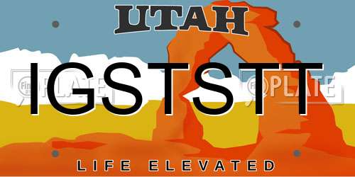 IGSTSTT Utah License Plate