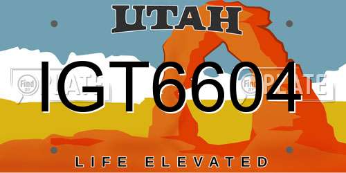 IGT6604 Utah License Plate