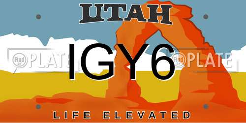 IGY6 Utah License Plate