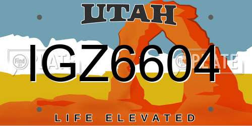 IGZ6604 Utah License Plate