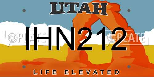 IHN212 Utah License Plate