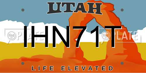 IHN71T Utah License Plate