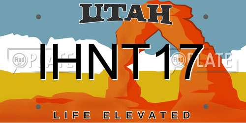 IHNT17 Utah License Plate