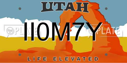 II0M7Y Utah License Plate