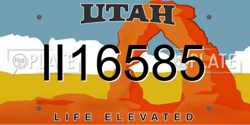 II16585 Utah License Plate