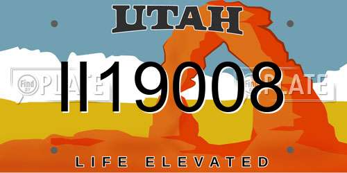 II19008 Utah License Plate