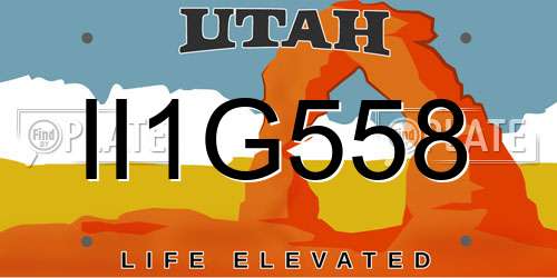 II1G558 Utah License Plate