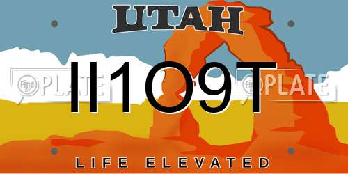 II1O9T Utah License Plate