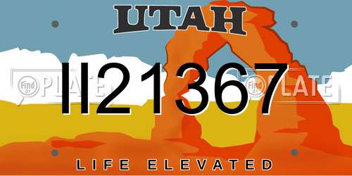 II21367 Utah License Plate