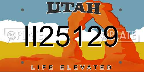 II25129 Utah License Plate