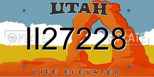 II27228 Utah License Plate