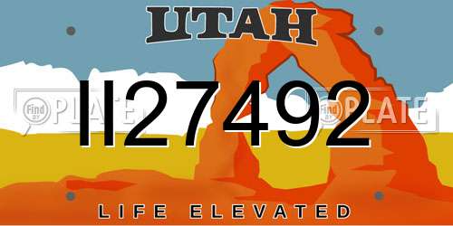 II27492 Utah License Plate