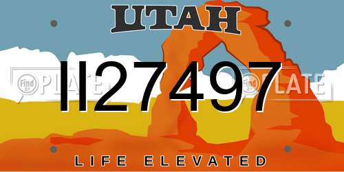 II27497 Utah License Plate