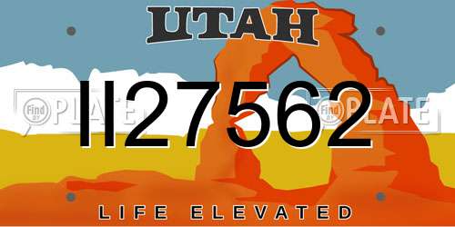 II27562 Utah License Plate
