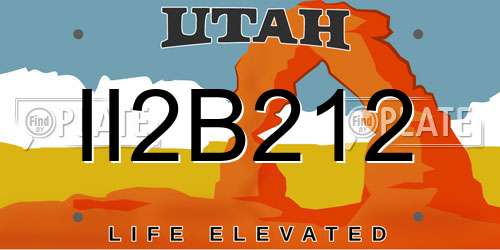 II2B212 Utah License Plate