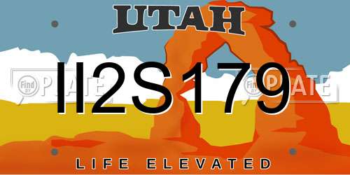 II2S179 Utah License Plate