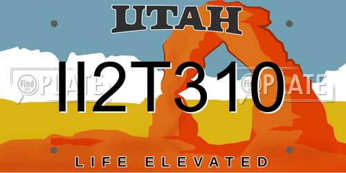 II2T310 Utah License Plate