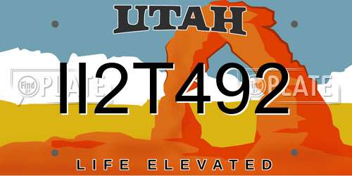 II2T492 Utah License Plate