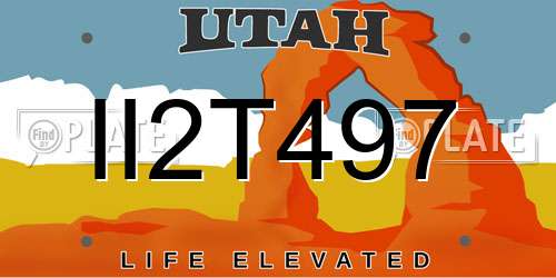 II2T497 Utah License Plate