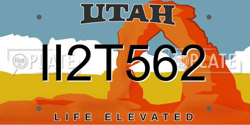 II2T562 Utah License Plate