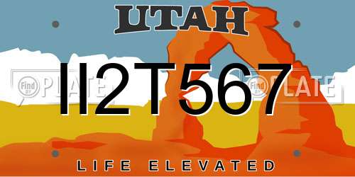 II2T567 Utah License Plate
