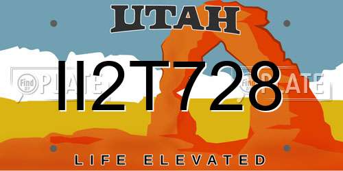 II2T728 Utah License Plate