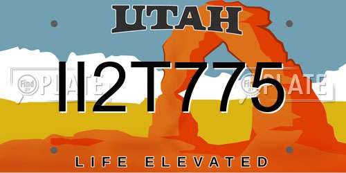II2T775 Utah License Plate