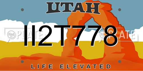 II2T778 Utah License Plate
