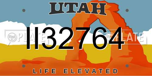 II32764 Utah License Plate