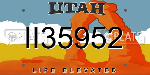 II35952 Utah License Plate