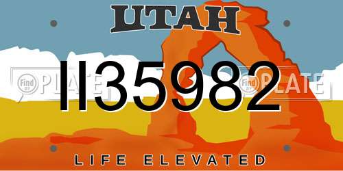 II35982 Utah License Plate