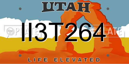 II3T264 Utah License Plate