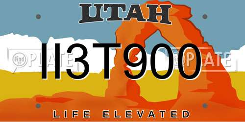 II3T900 Utah License Plate