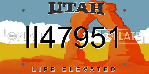 II47951 Utah License Plate