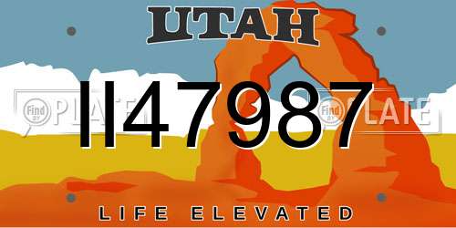 II47987 Utah License Plate