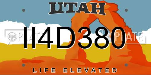 II4D380 Utah License Plate