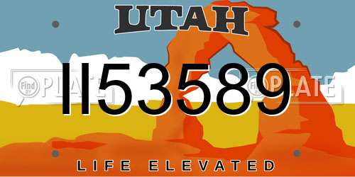 II53589 Utah License Plate