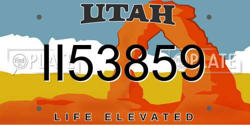 II53859 Utah License Plate