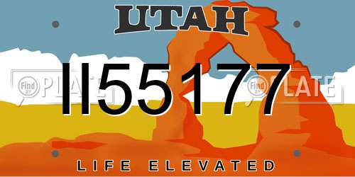 II55177 Utah License Plate