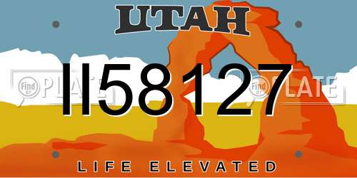 II58127 Utah License Plate