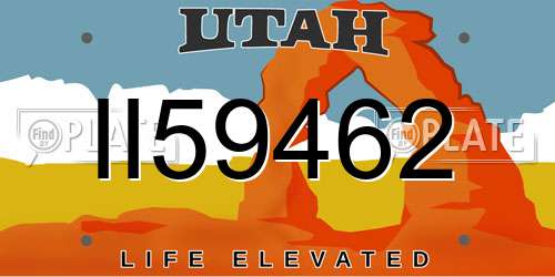 II59462 Utah License Plate