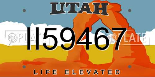 II59467 Utah License Plate
