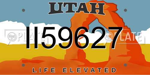 II59627 Utah License Plate