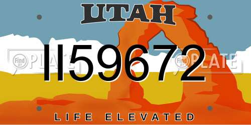 II59672 Utah License Plate