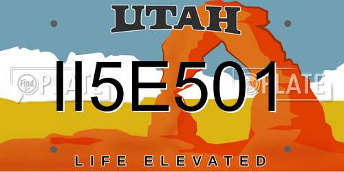 II5E501 Utah License Plate