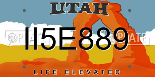 II5E889 Utah License Plate