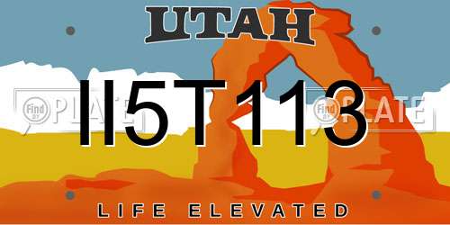 II5T113 Utah License Plate